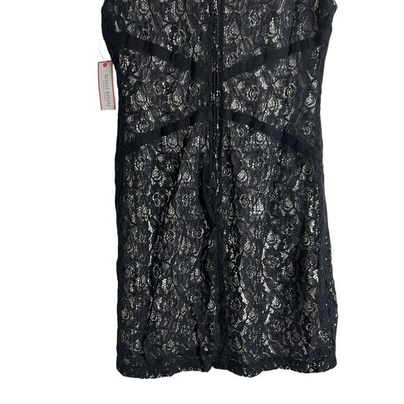 Bisou Bisou Black Lace Sleeveless Sheath Mini Dress Size 12 - Picture 7 of 9
